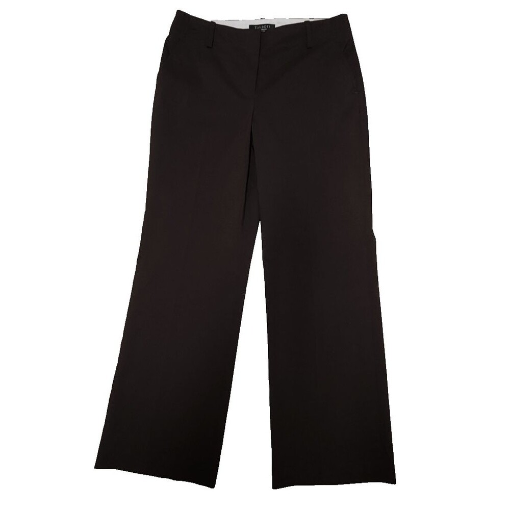 Talbots Brown Heritage Wide Leg Pants Womens Size 6P Career Pockets Chino
